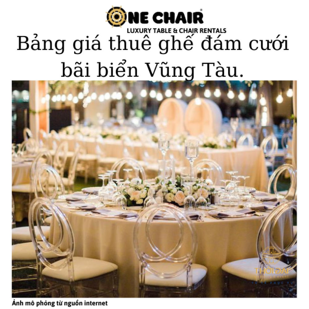 Bảng giá thuê ghế đám cưới bãi biển Vũng Tàu.