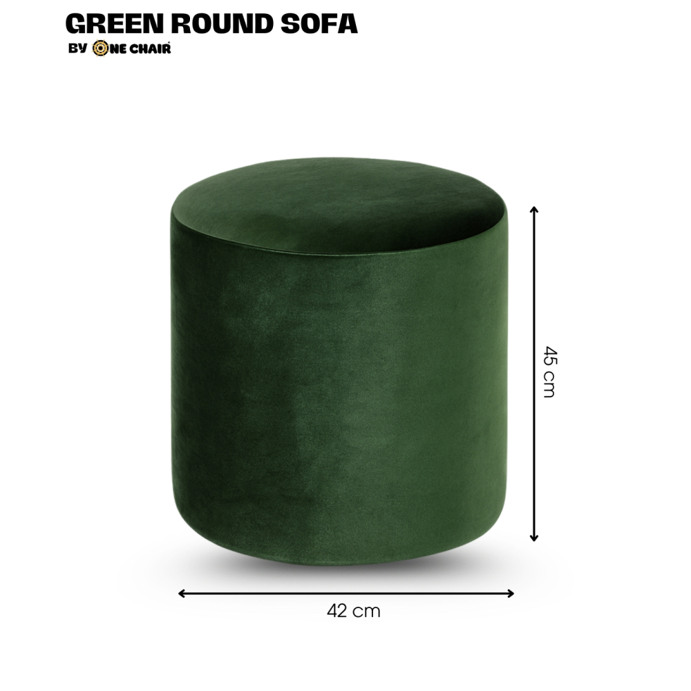 OTTOMAN ĐÔN TRÒN MÀU XANH GREEN – THANH LỊCH HIỆN ĐẠI