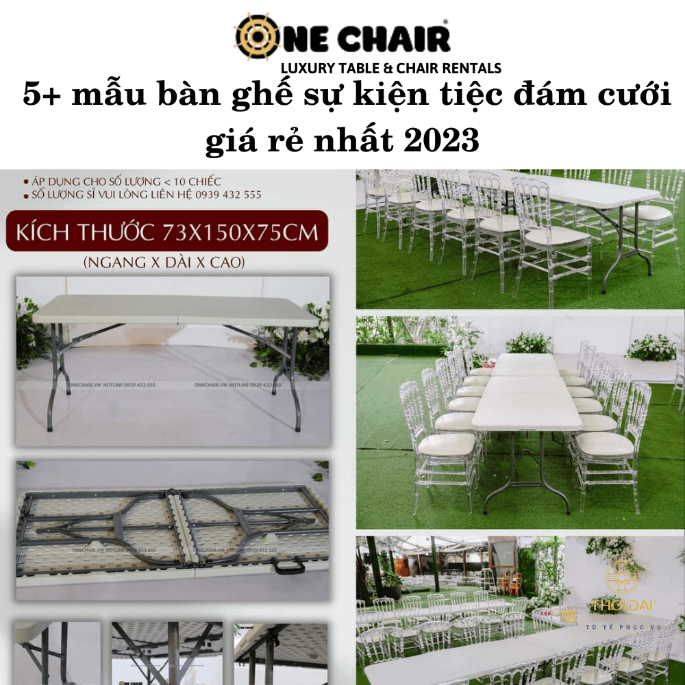 5+ Mẫu bàn ghế sự kiện tiệc đám cưới giá rẻ nhất 2023