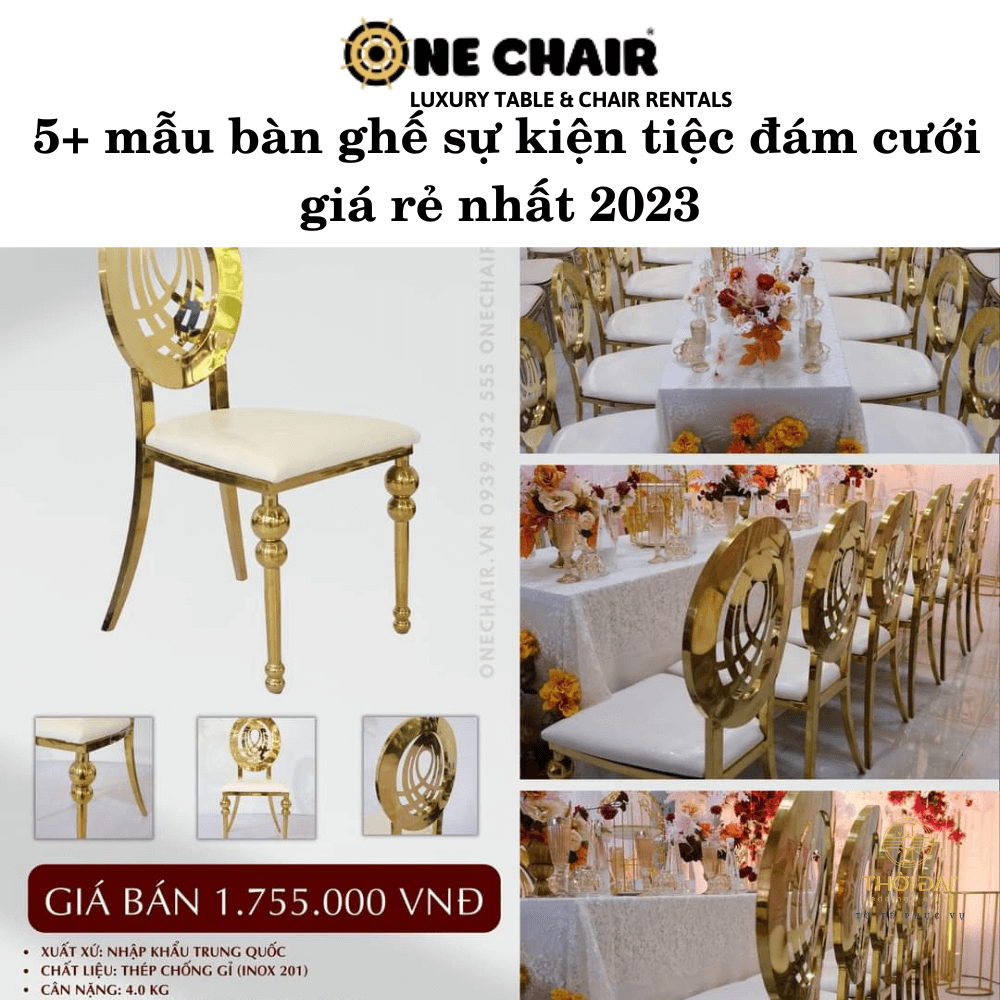 5+ Mẫu bàn ghế sự kiện tiệc đám cưới giá rẻ nhất 2023