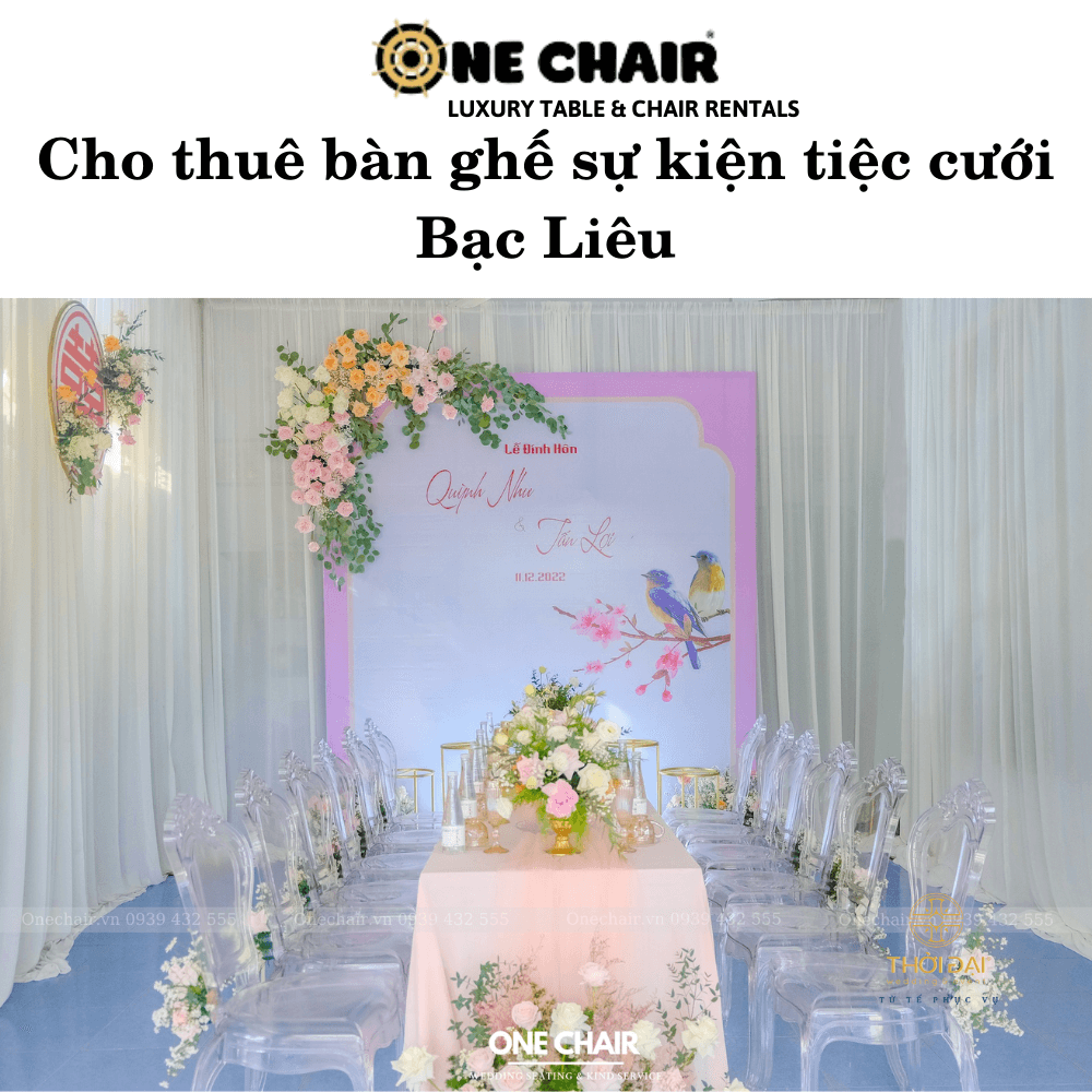Cho thuê bàn ghế sự kiện tiệc cưới Bạc Liêu