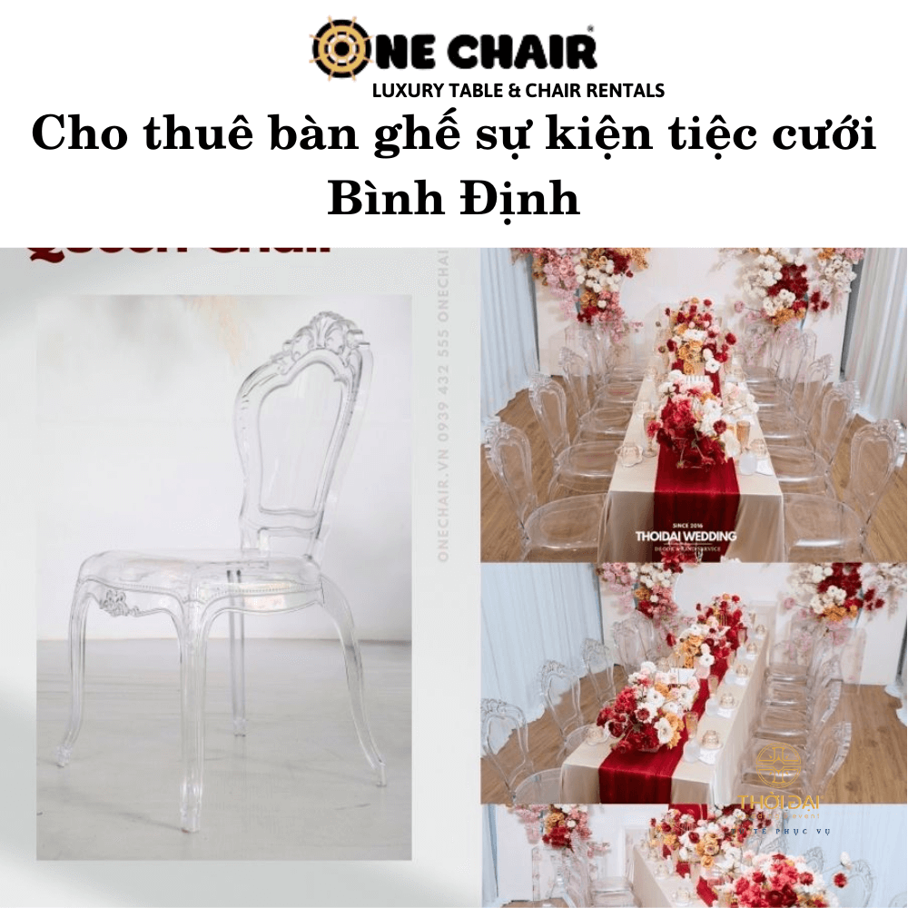 Cho thuê bàn ghế sự kiện tiệc cưới Bình Định.
