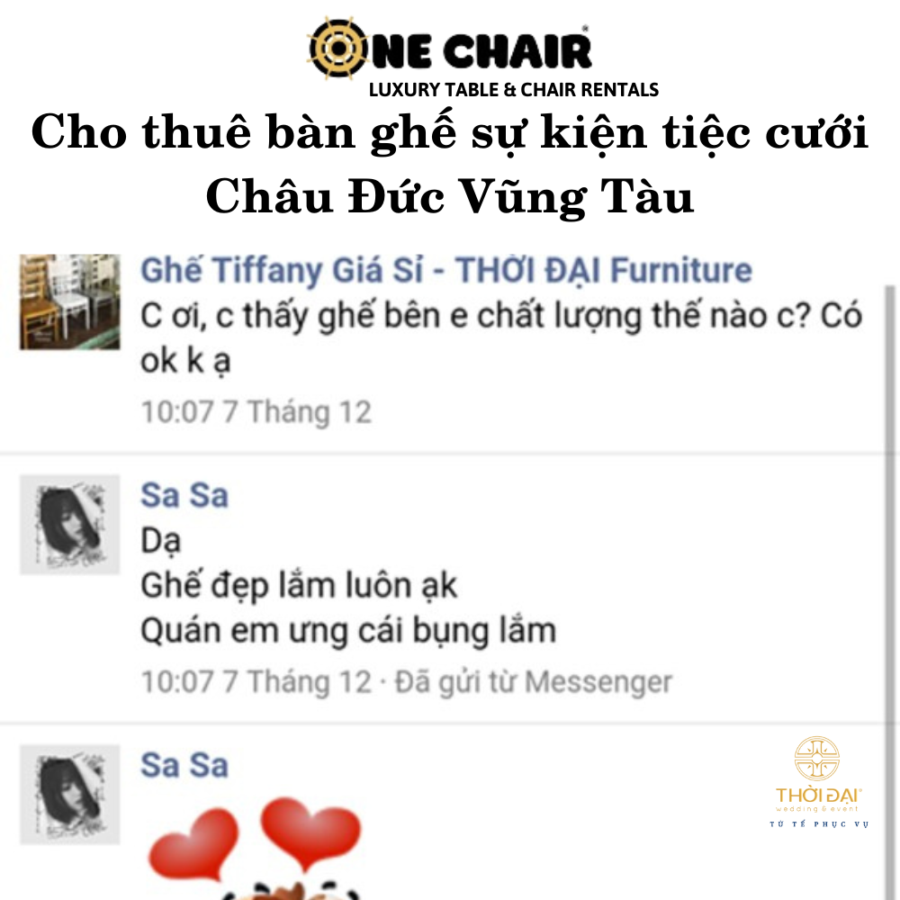 Cho thuê bàn ghế sự kiện tiệc cưới Châu Đức Vũng Tàu