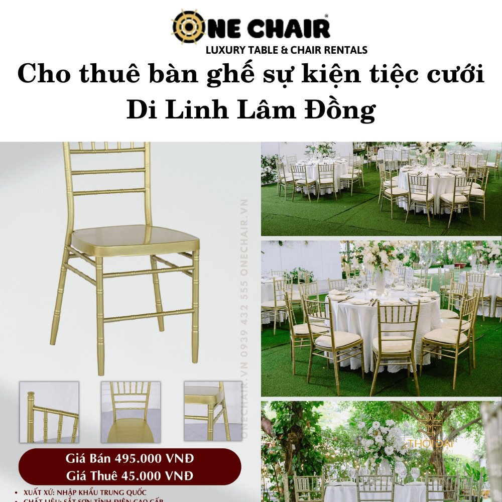 Cho thuê bàn ghế sự kiện tiệc cưới Di Linh Lâm Đồng