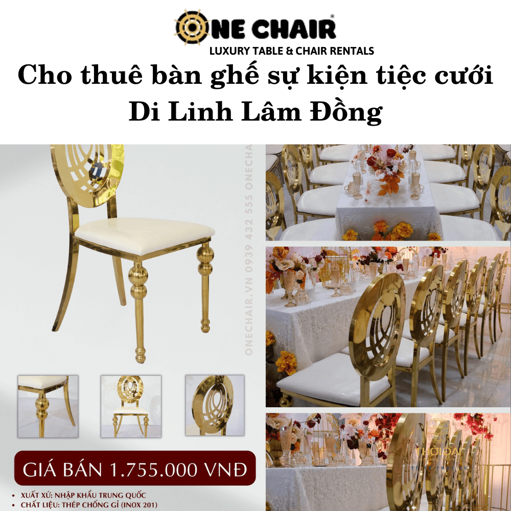 Cho thuê bàn ghế sự kiện tiệc cưới Di Linh Lâm Đồng