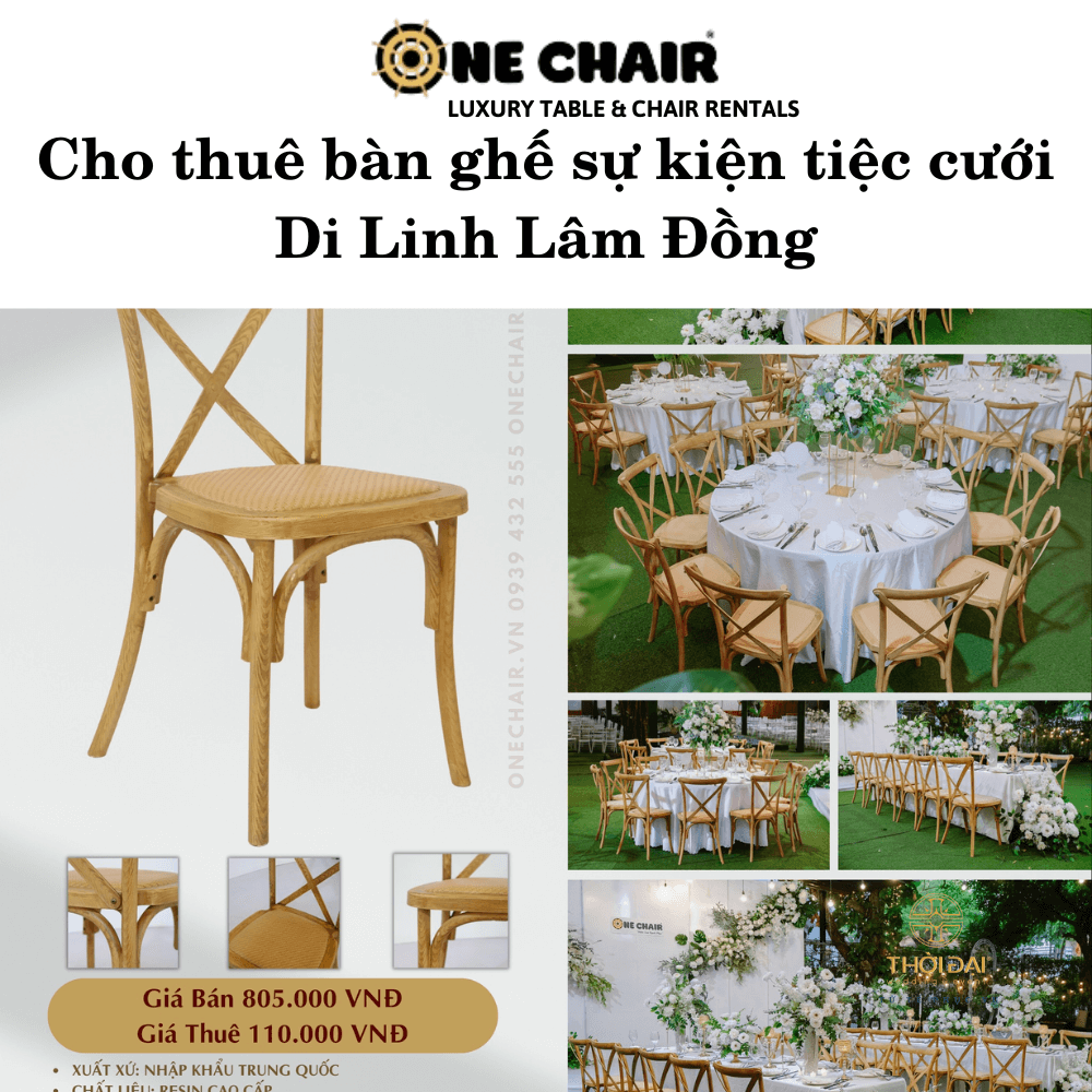 Cho thuê bàn ghế sự kiện tiệc cưới Di Linh Lâm Đồng