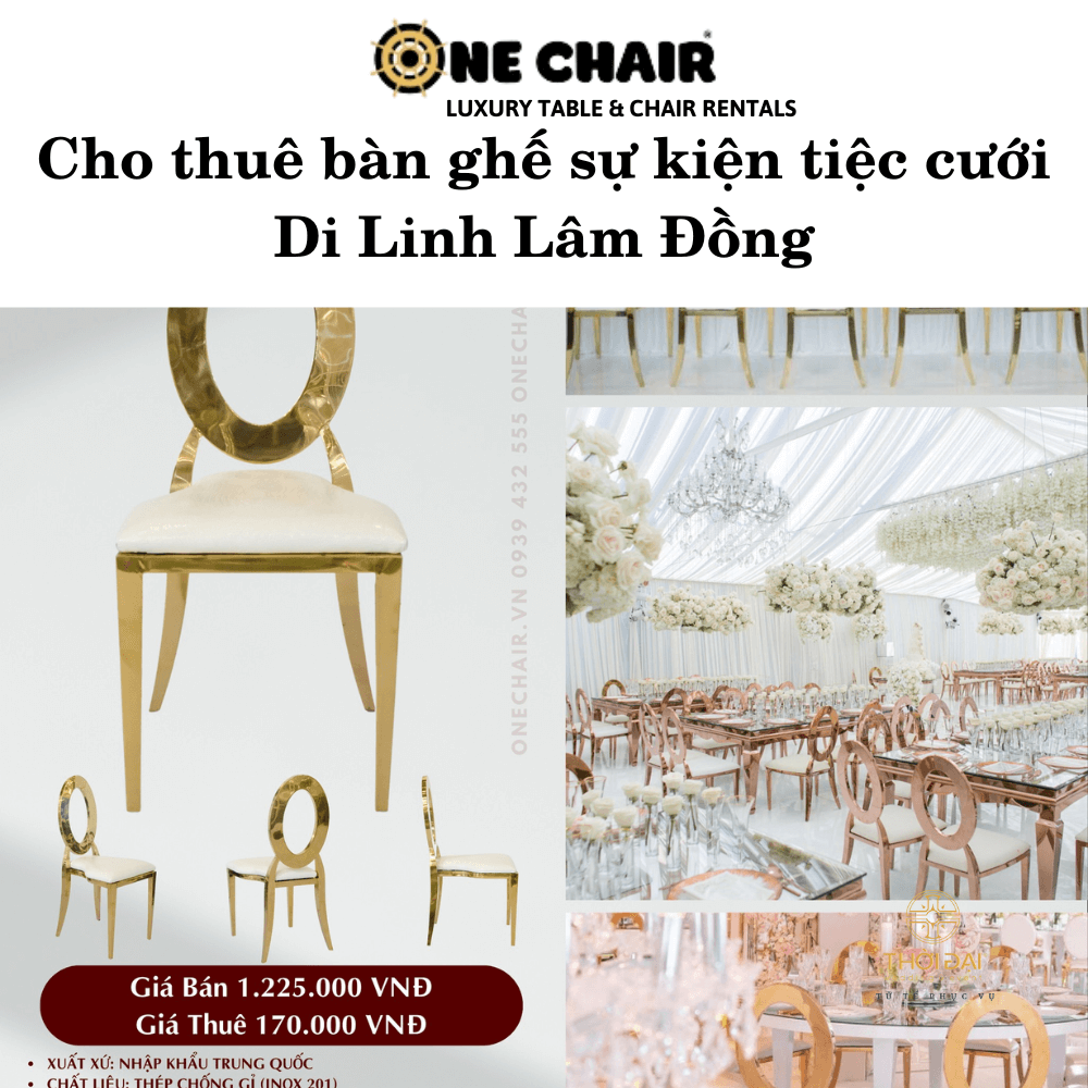 Cho thuê bàn ghế sự kiện tiệc cưới Di Linh Lâm Đồng
