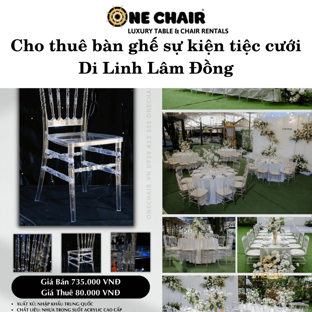 Cho thuê bàn ghế sự kiện tiệc cưới Di Linh Lâm Đồng