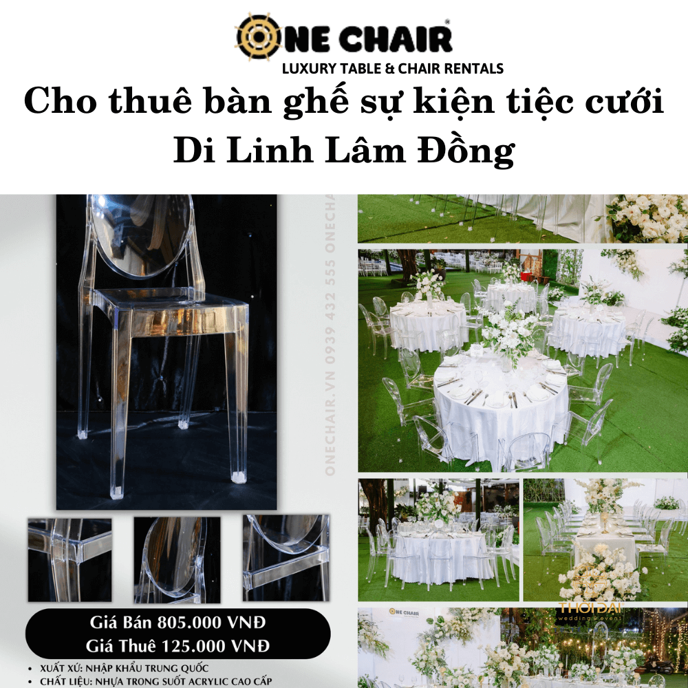 Cho thuê bàn ghế sự kiện tiệc cưới Di Linh Lâm Đồng