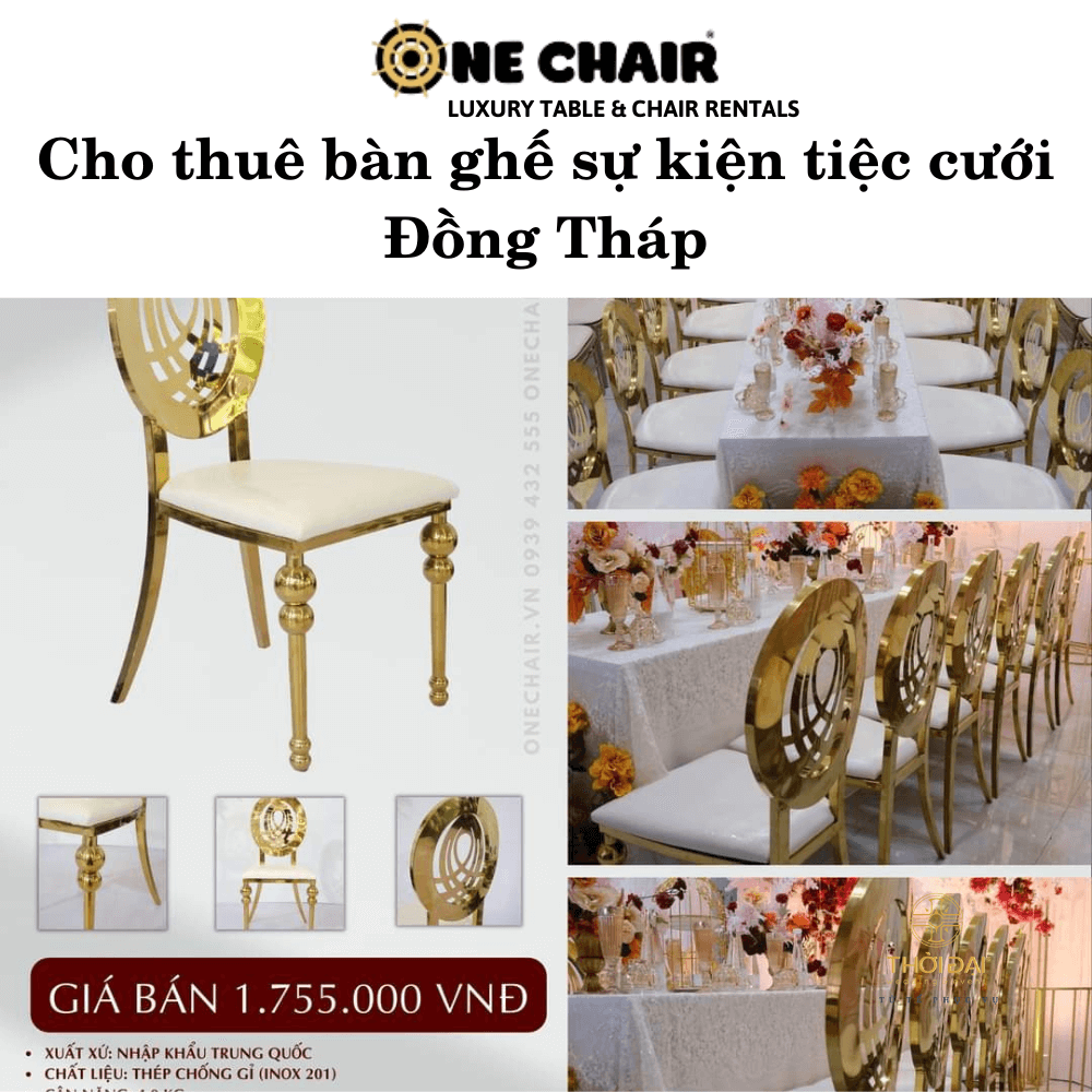 Cho thuê bàn ghế sự kiện tiệc cưới  Đồng Tháp