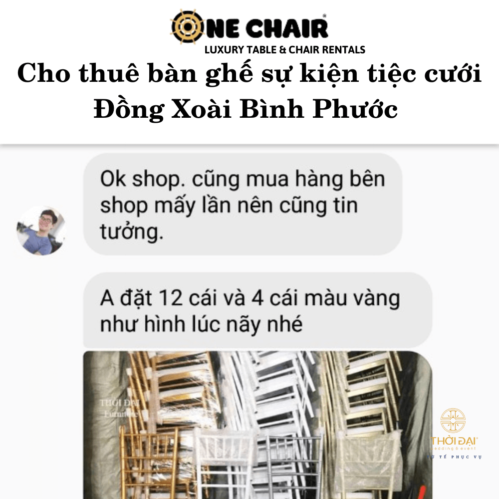 Cho thuê bàn ghế sự kiện tiệc cưới Đồng Xoài Bình Phước