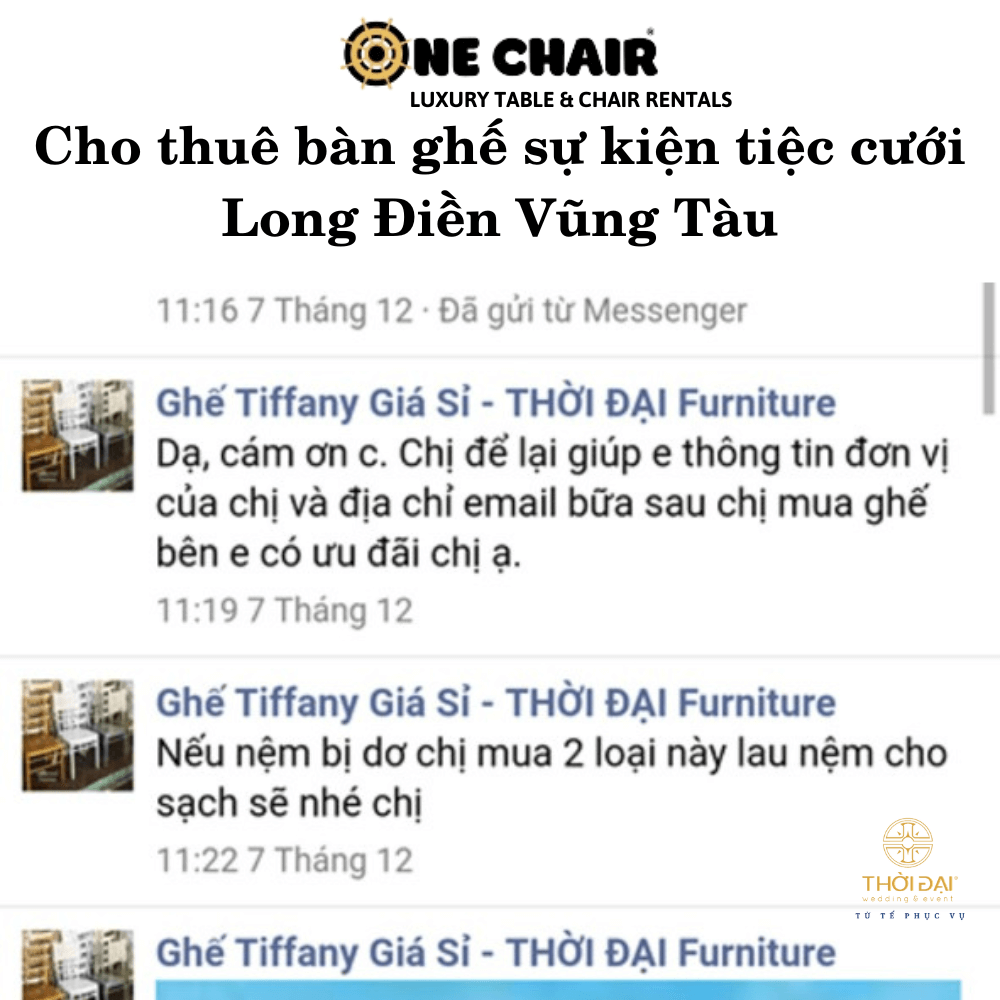 Cho thuê bàn ghế sự kiện tiệc cưới Long Điền Vũng Tàu