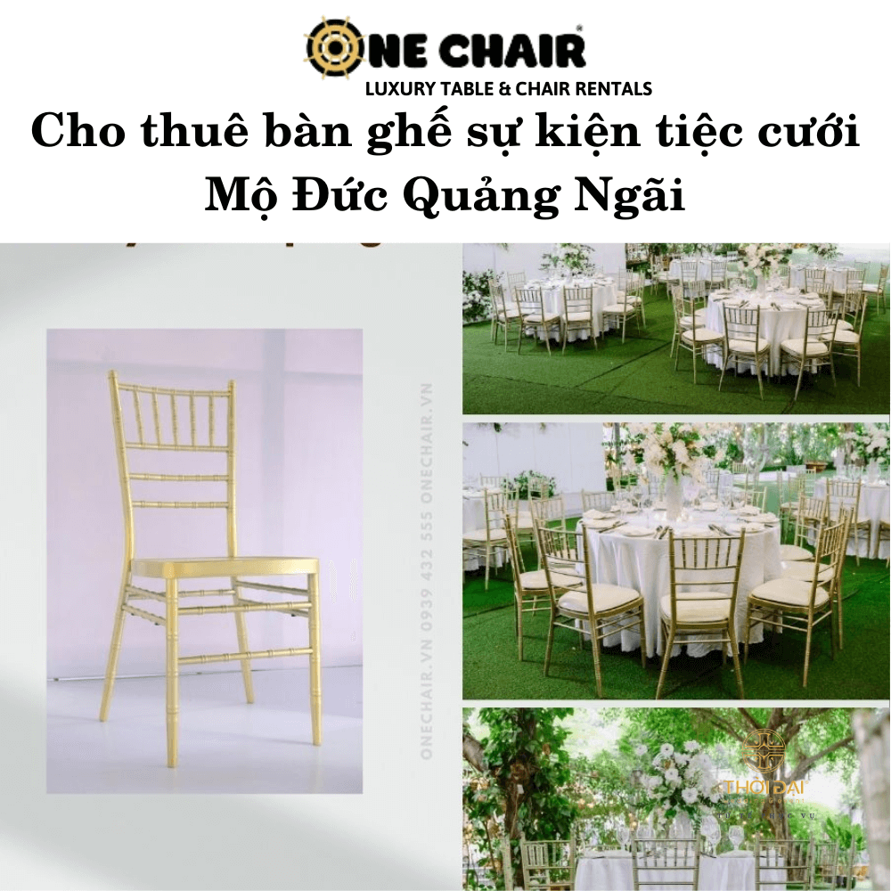 Cho thuê bàn ghế sự kiện tiệc cưới Mộ Đức Quảng Ngãi