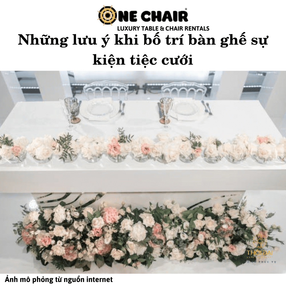Những lưu ý khi bố trí bàn ghế sự kiện tiệc cưới