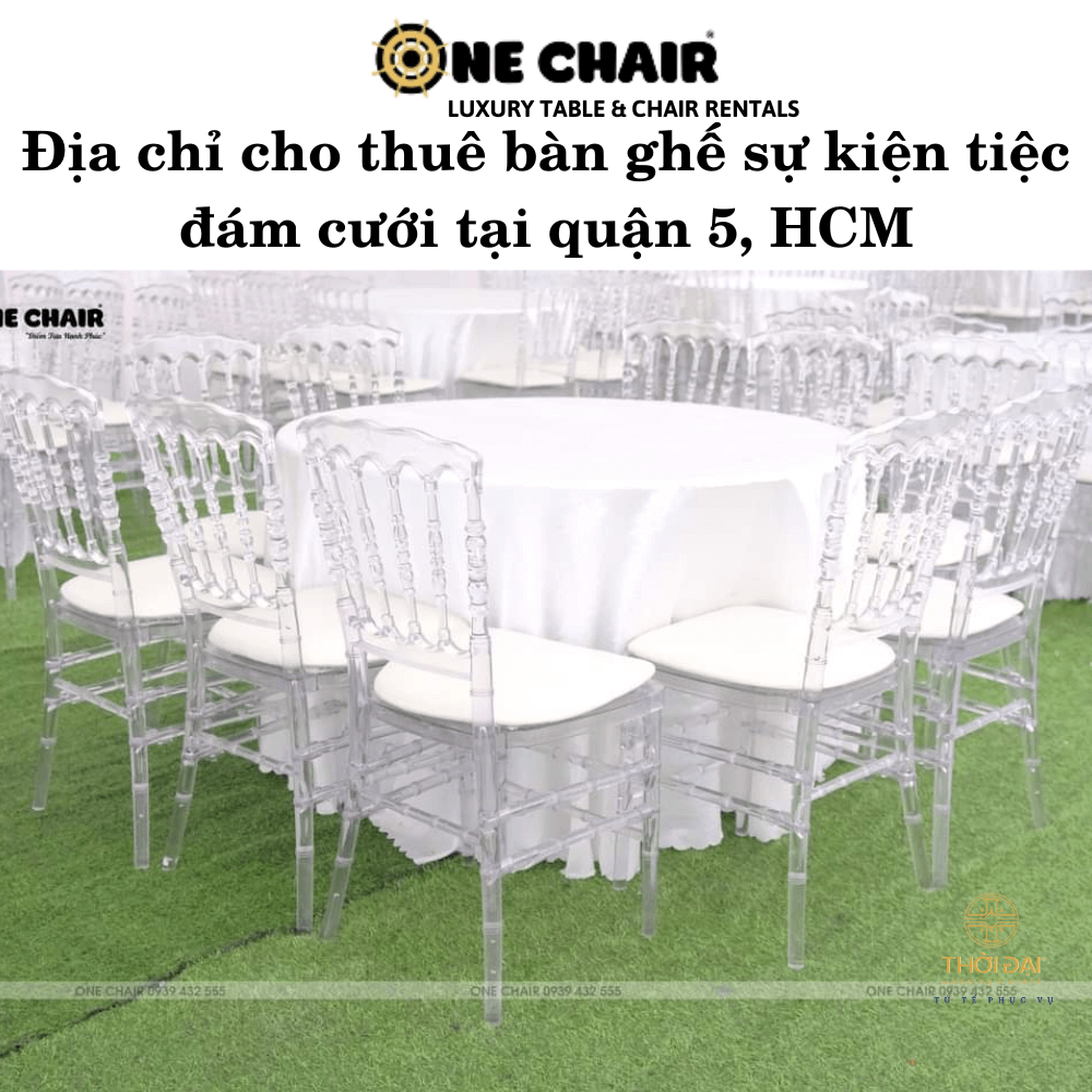 Địa chỉ cho thuê bàn ghế sự kiện tiệc đám cưới tại quận 5, HCM