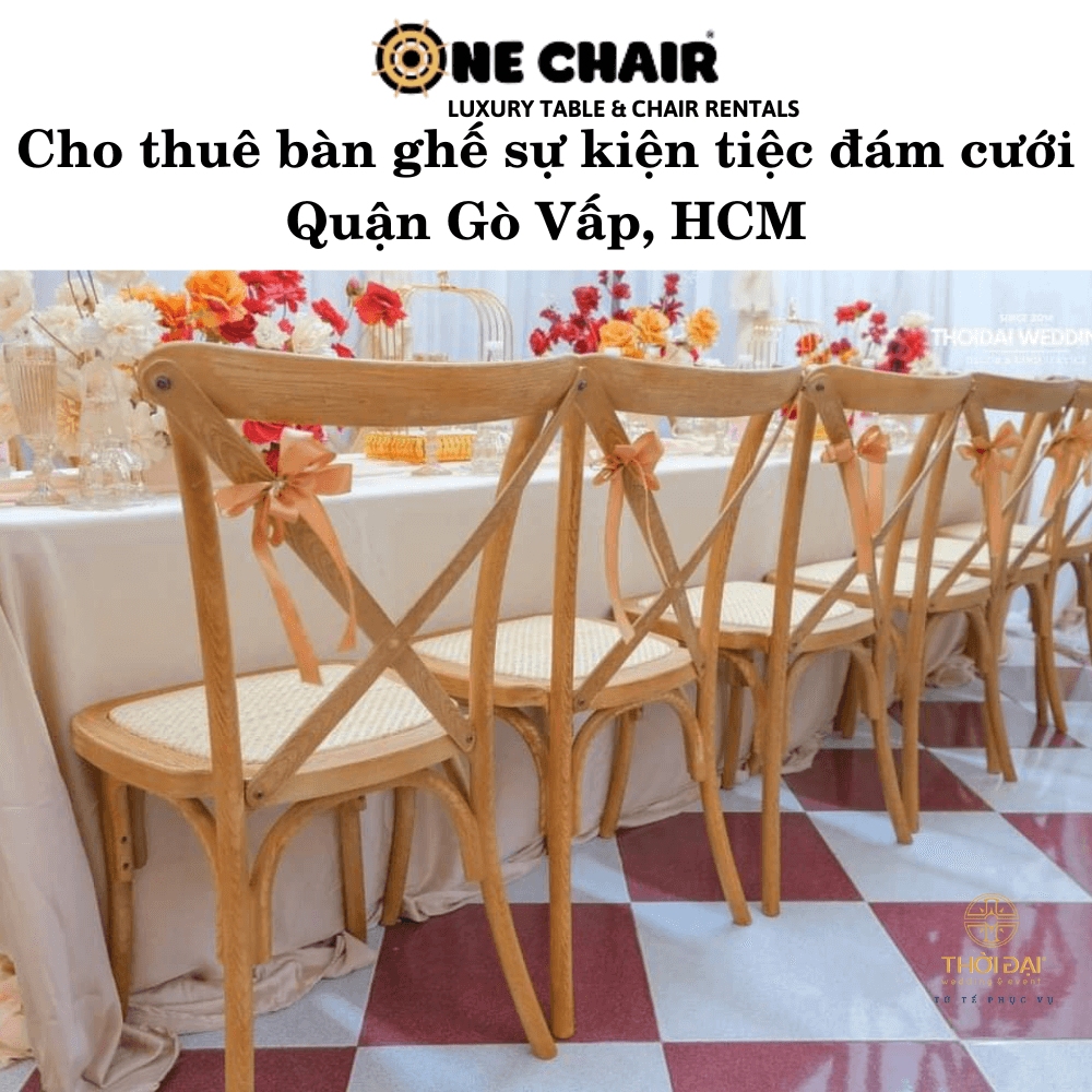 Cho thuê bàn ghế tiệc cưới ngoài trời phong cách lãng mạn tại Gò Vấp