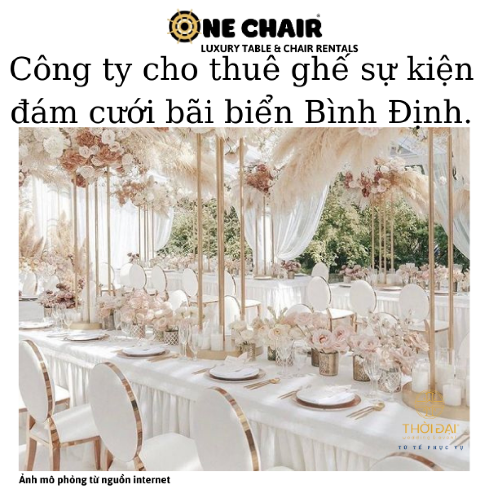 Công ty cho thuê ghế sự kiện đám cưới bãi biển Bình Định.