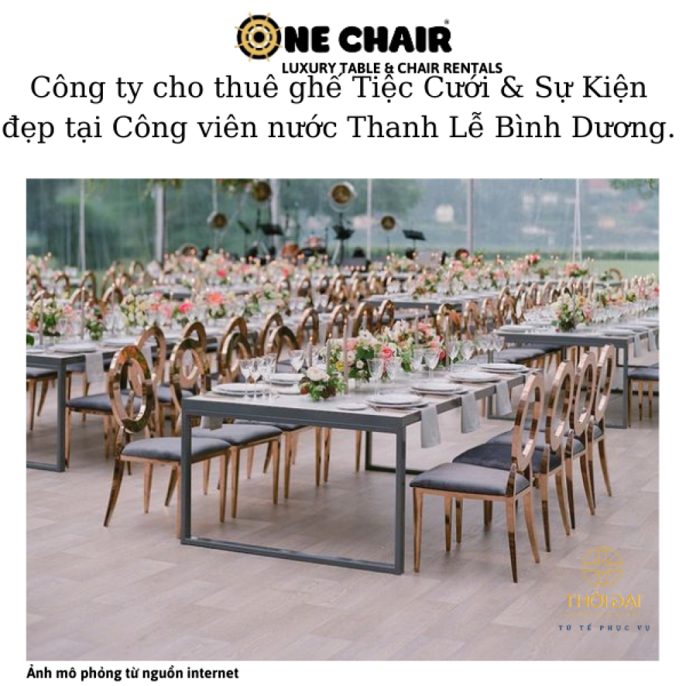 Công ty cho thuê ghế Tiệc Cưới & Sự Kiện đẹp tại Công viên nước Thanh Lễ Bình Dương.