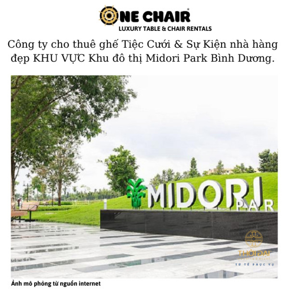 Công ty cho thuê ghế Tiệc Cưới & Sự Kiện nhà hàng đẹp khu vực Khu đô thị Midori Park Bình Dương.
