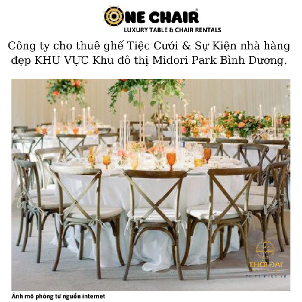 Công ty cho thuê ghế Tiệc Cưới & Sự Kiện nhà hàng đẹp khu vực Khu đô thị Midori Park Bình Dương.