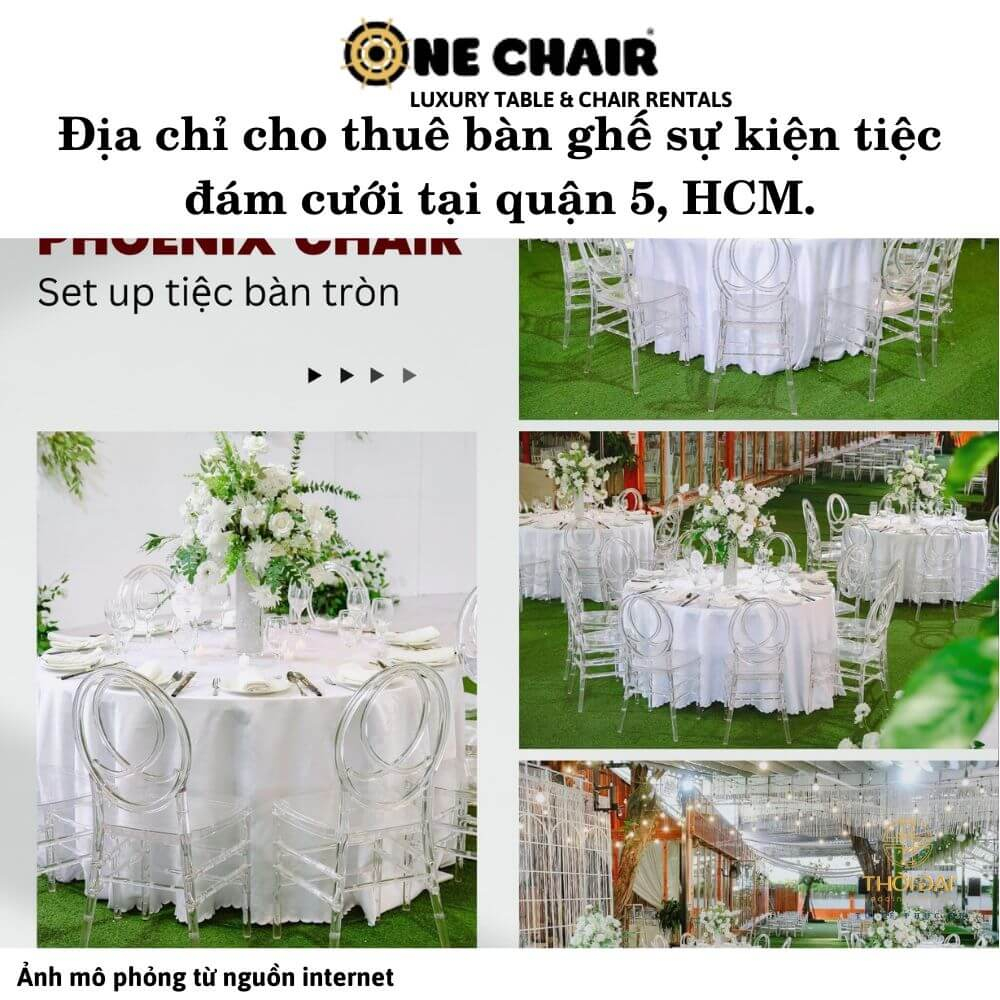 Địa chỉ cho thuê bàn ghế sự kiện tiệc đám cưới tại quận 5, HCM