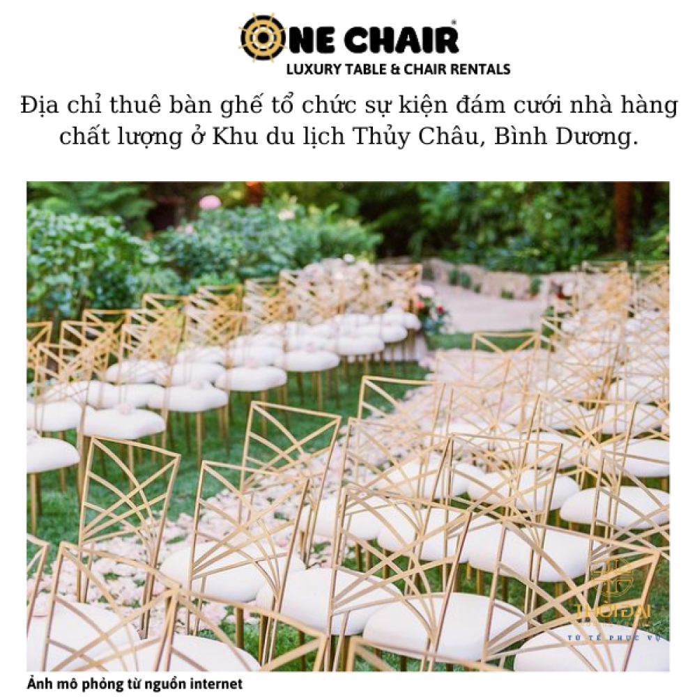 Địa chỉ thuê bàn ghế tổ chức sự kiện đám cưới nhà hàng chất lượng ở Khu du lịch Thủy Châu, Bình Dương.