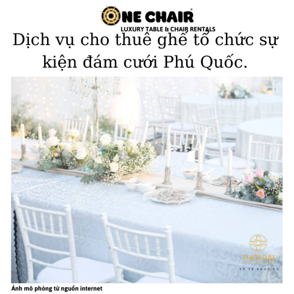 Dịch vụ cho thuê ghế tổ chức sự kiện đám cưới Phú Quốc.