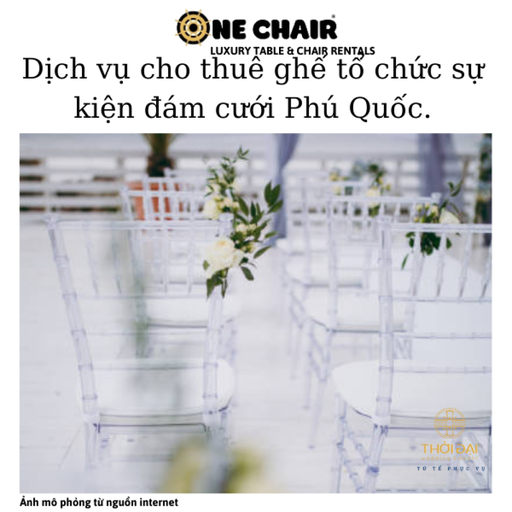 Dịch vụ cho thuê ghế tổ chức sự kiện đám cưới Phú Quốc.