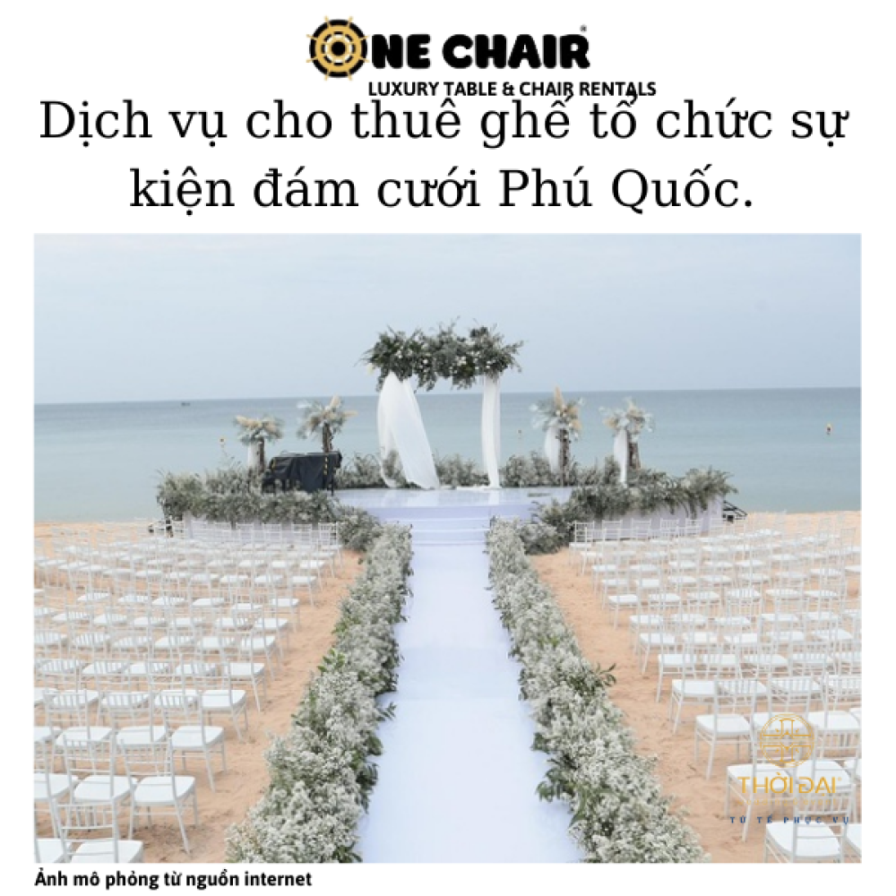 Dịch vụ cho thuê ghế tổ chức sự kiện đám cưới Phú Quốc.