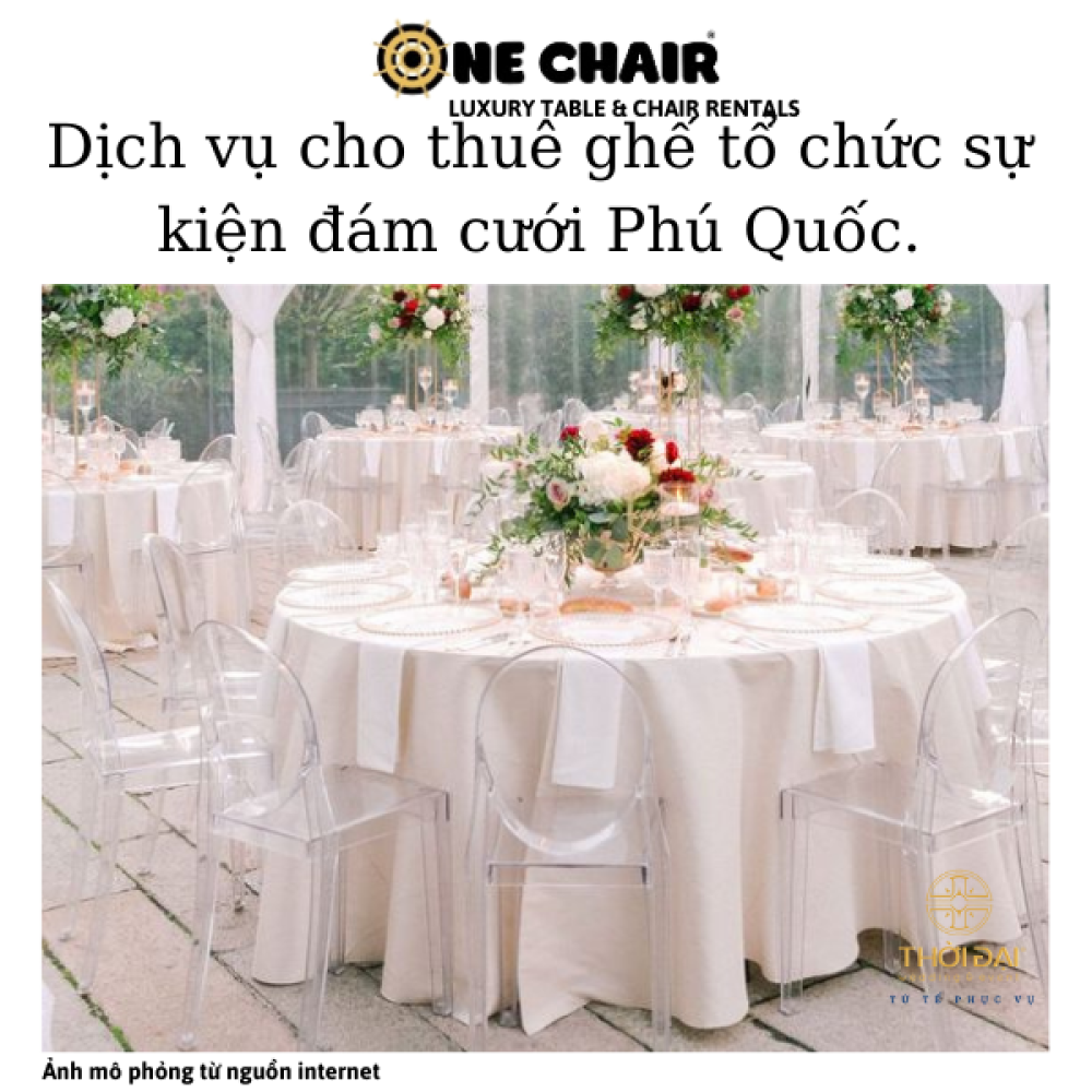 Dịch vụ cho thuê ghế tổ chức sự kiện đám cưới Phú Quốc.