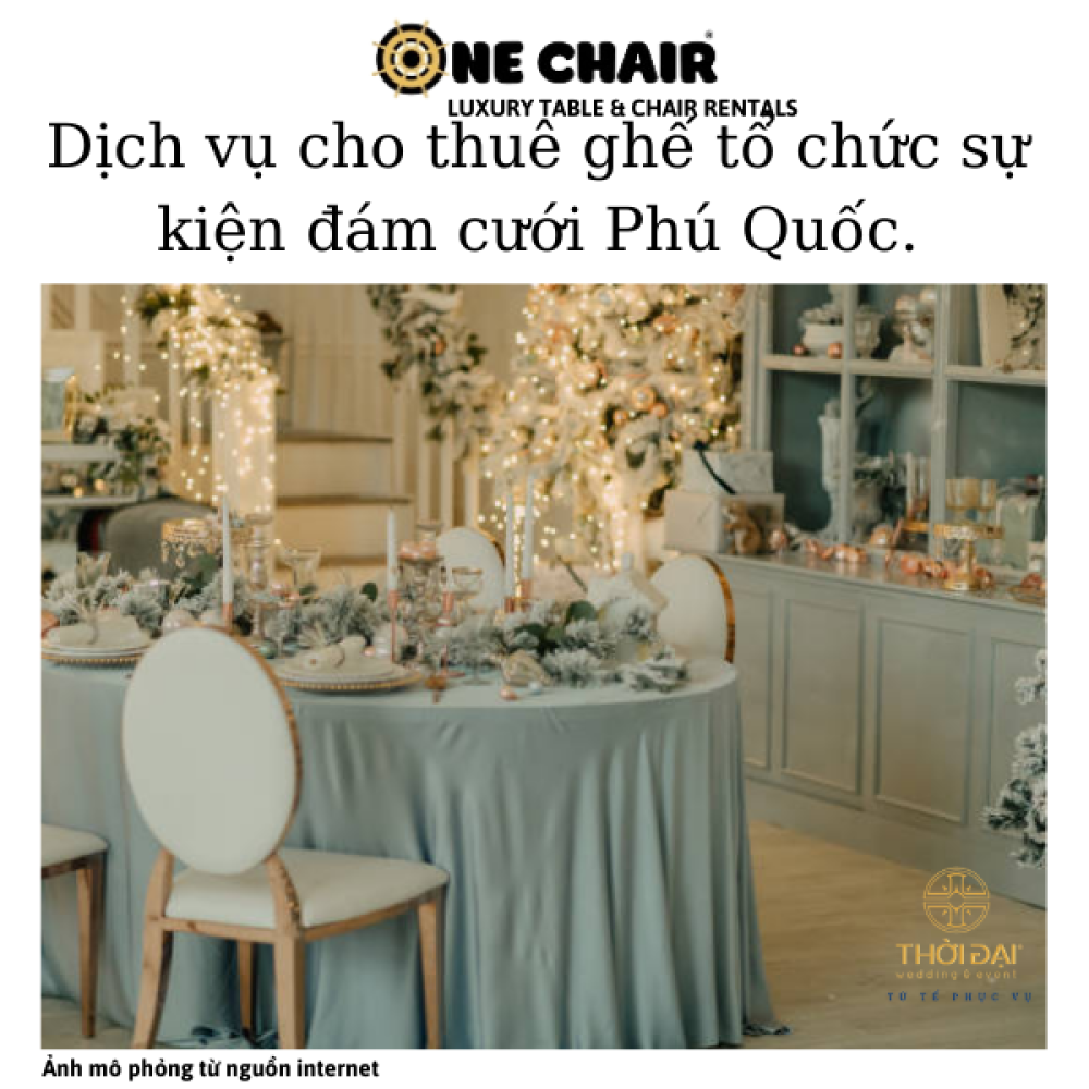 Dịch vụ cho thuê ghế tổ chức sự kiện đám cưới Phú Quốc.
