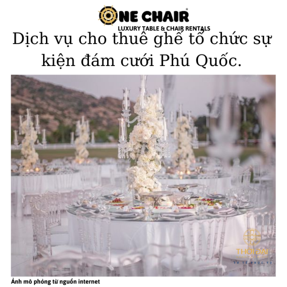 Dịch vụ cho thuê ghế tổ chức sự kiện đám cưới Phú Quốc.