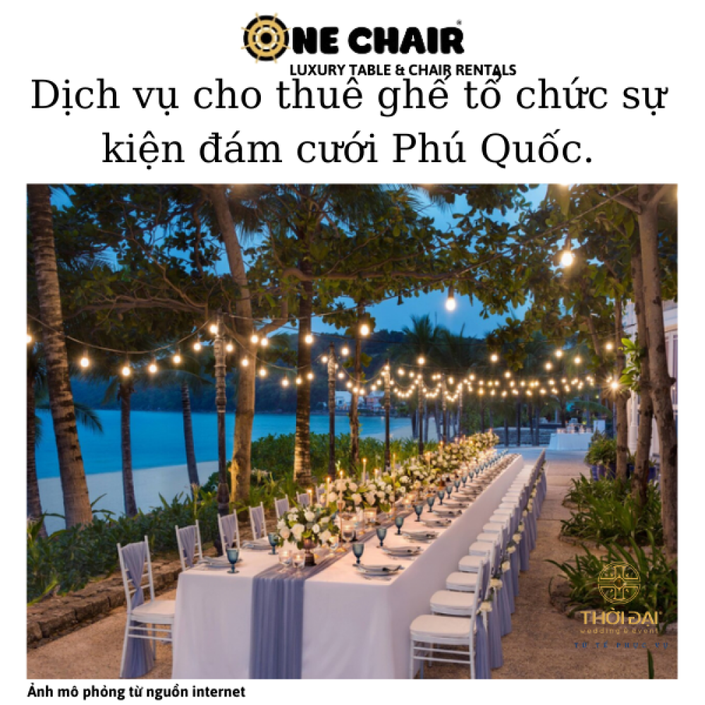 Dịch vụ cho thuê ghế tổ chức sự kiện đám cưới Phú Quốc.