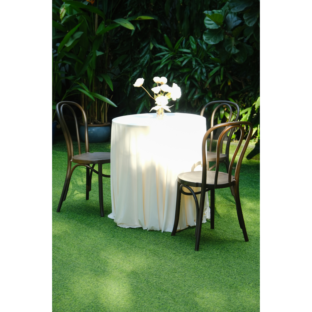 Brown Thonet Chair - Ghế Thonet & Bàn Cocktail Trắng / Cổ Điển Mộc Mạc Cho Tiệc Sân Vườn