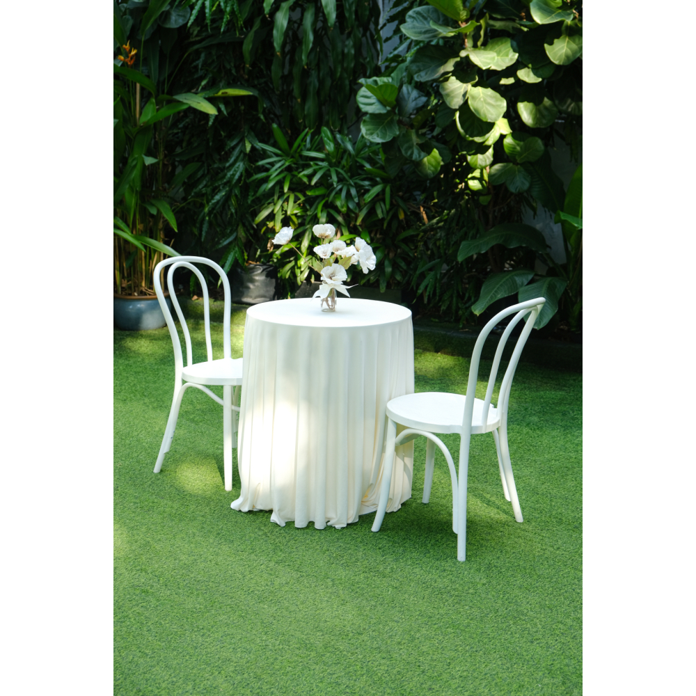 White Thonet Chair – Ghế Thonet & Bàn Cocktail Trắng / Trong Trẻo Mộc Mạc, Lý Tưởng Cho Tiệc Vườn