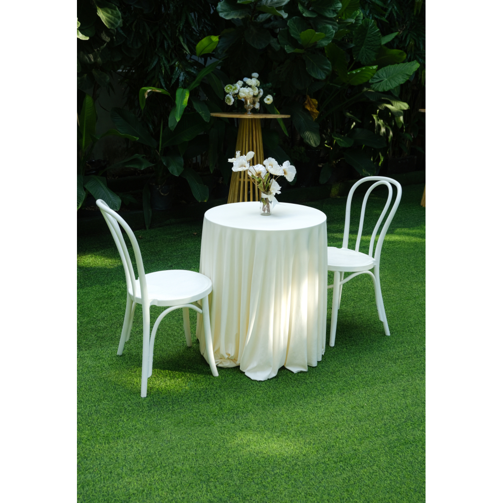 White Thonet Chair – Ghế Thonet & Bàn Cocktail Trắng / Trong Trẻo Mộc Mạc, Lý Tưởng Cho Tiệc Vườn