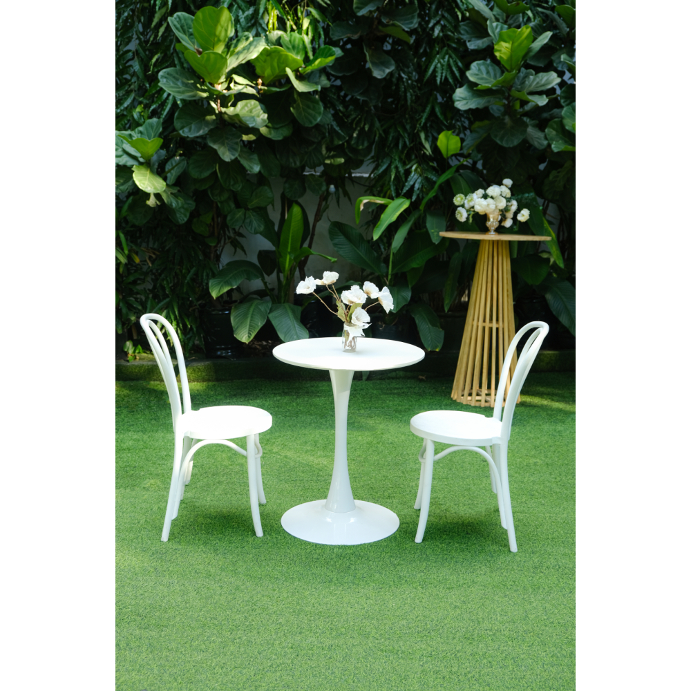 White Thonet Chair – Ghế Thonet & Bàn Cocktail Trắng / Trong Trẻo Mộc Mạc, Lý Tưởng Cho Tiệc Vườn