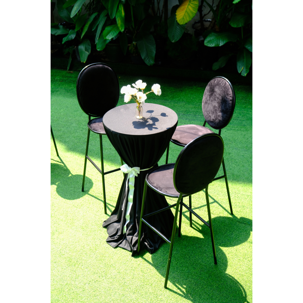 Shell Bar Black – Bàn Bar Tròn / Bàn Cocktail Sự Lựa Chọn Cá Tính Cho Sự Kiện Tinh Tế