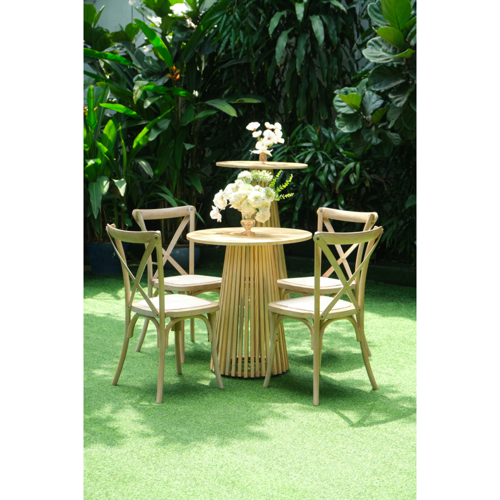 Crossback Chair – Bàn Ghế Bar Mộc Mạc Cổ Điển Cho Sự Kiện & Tiệc Cưới Ngoài Trời