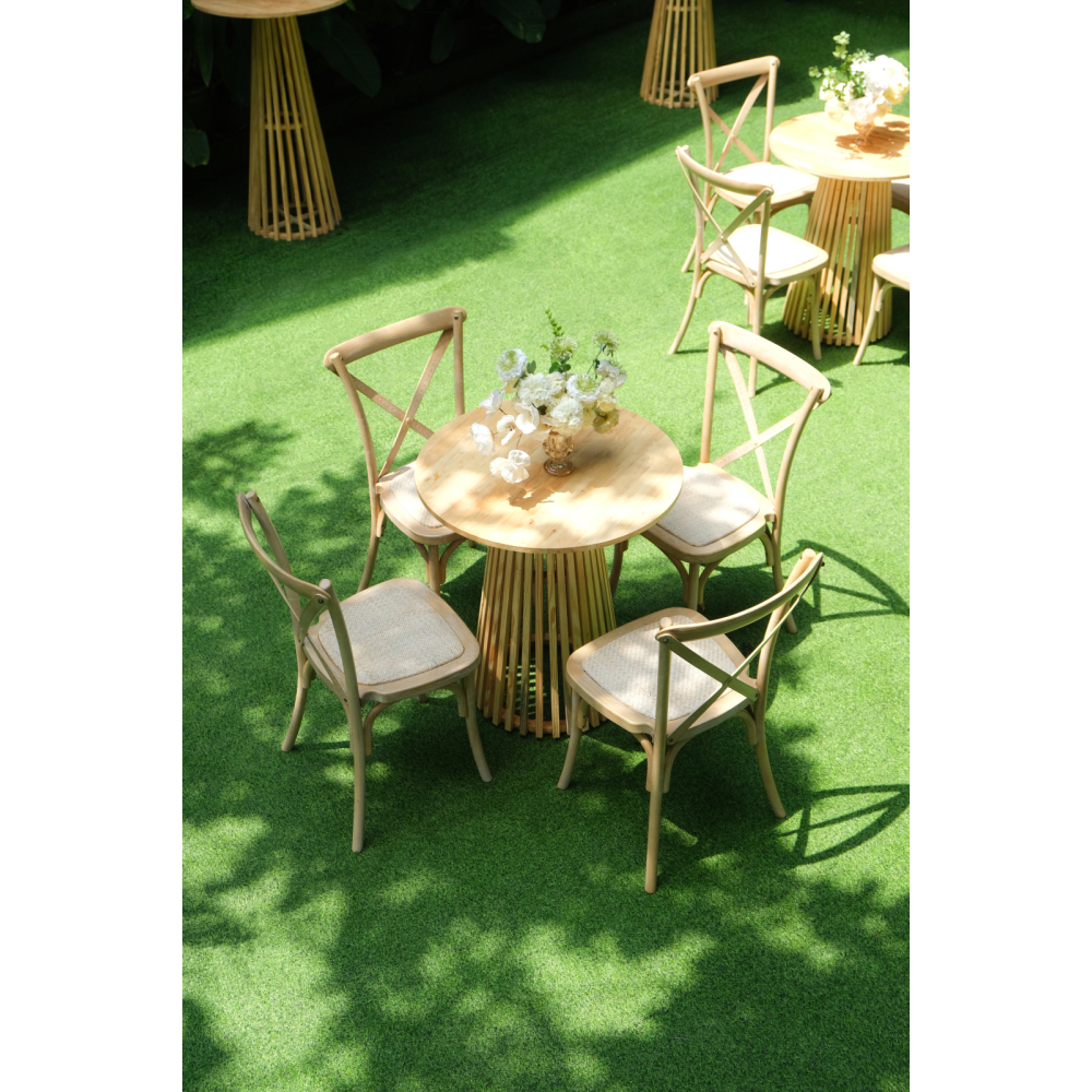 Crossback Chair - Bàn Cocktail Trắng / Mộc Mạc Gần Gũi Cho Bữa Tiệc Ngoài Trời
