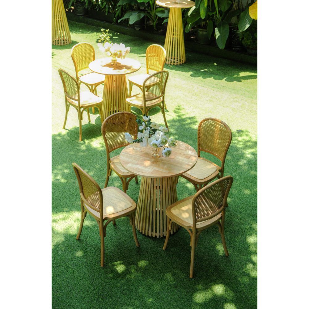 Caneback Chair – Bàn Ghế Bar Gỗ Mây Tinh Tế Mộc Mạc Cho Sự Kiện Ngoài Trời