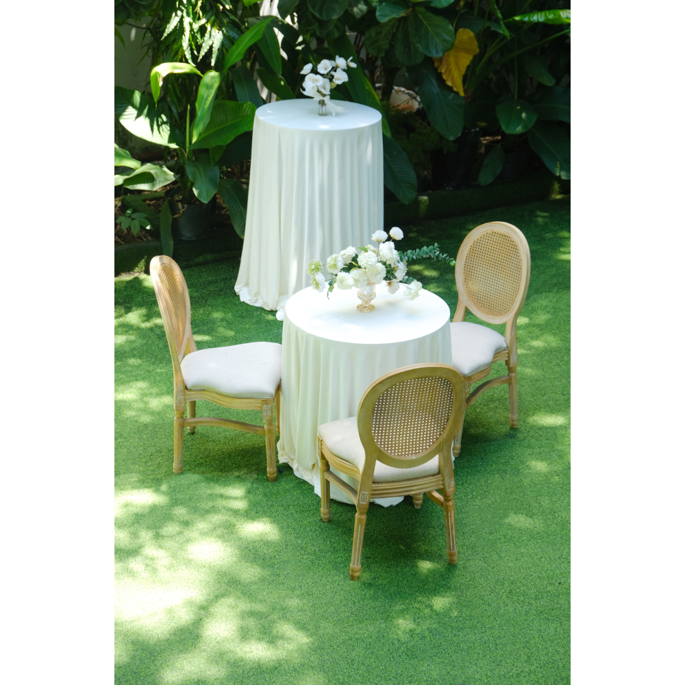 Louis XVI – Bàn Cocktail Trắng / Nét Sang Trọng Cổ Điển Trong Không Gian Ngoài Trời