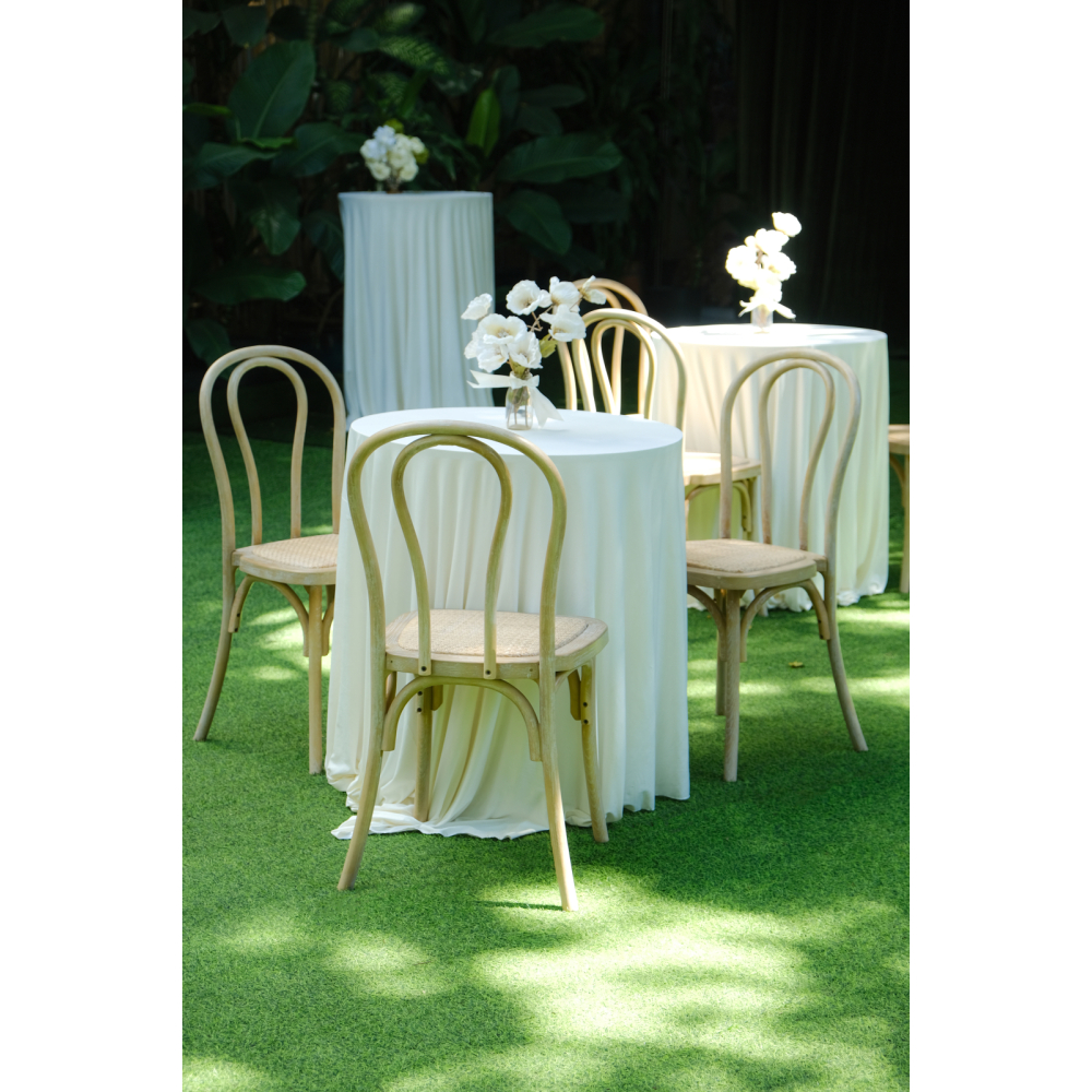 Thonet Chair - Ghế Thonet & Bàn Cocktail Trắng / Mộc Mạc Tinh Tế Cho Tiệc Vườn