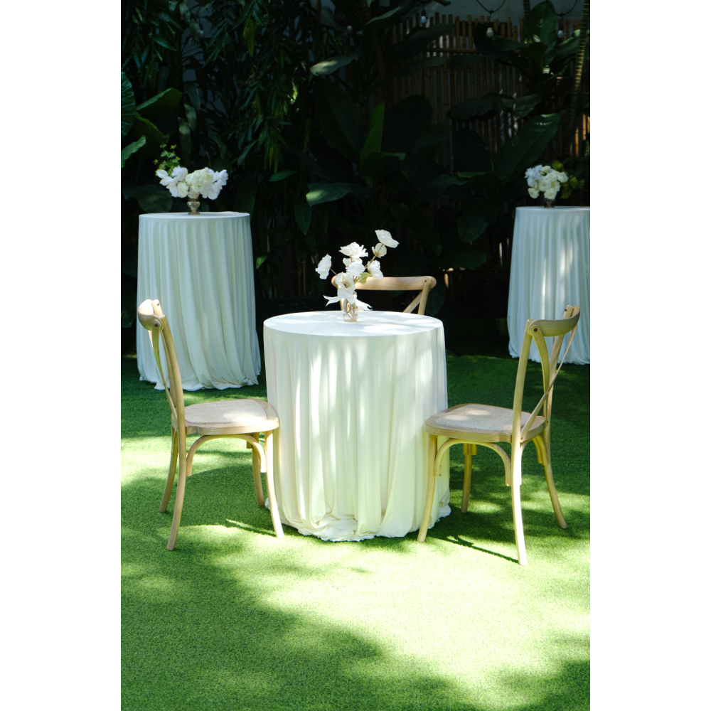Crossback Chair – Bàn Ghế Bar Mộc Mạc Cổ Điển Cho Sự Kiện & Tiệc Cưới Ngoài Trời