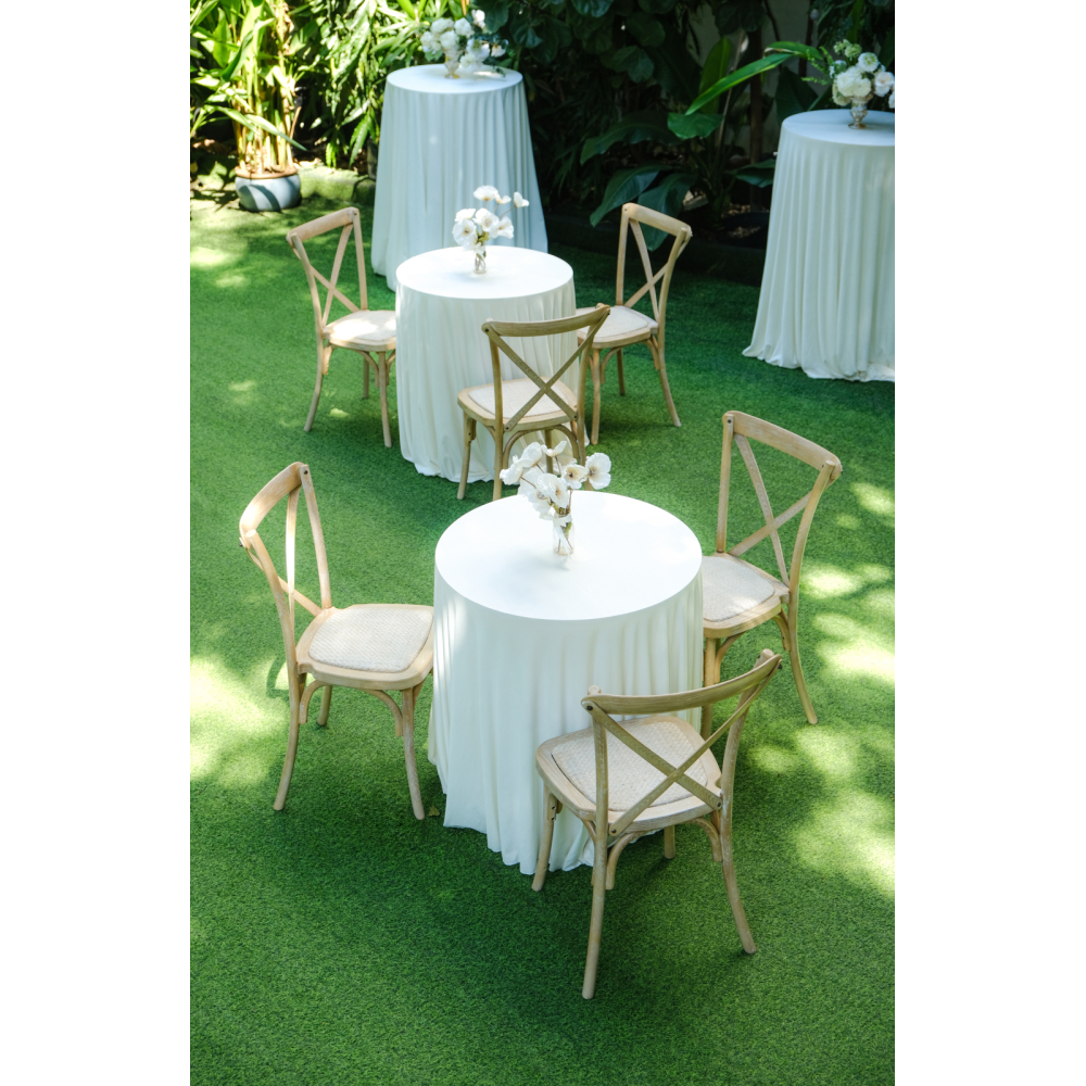 Crossback Chair – Bàn Ghế Bar Mộc Mạc Cổ Điển Cho Sự Kiện & Tiệc Cưới Ngoài Trời