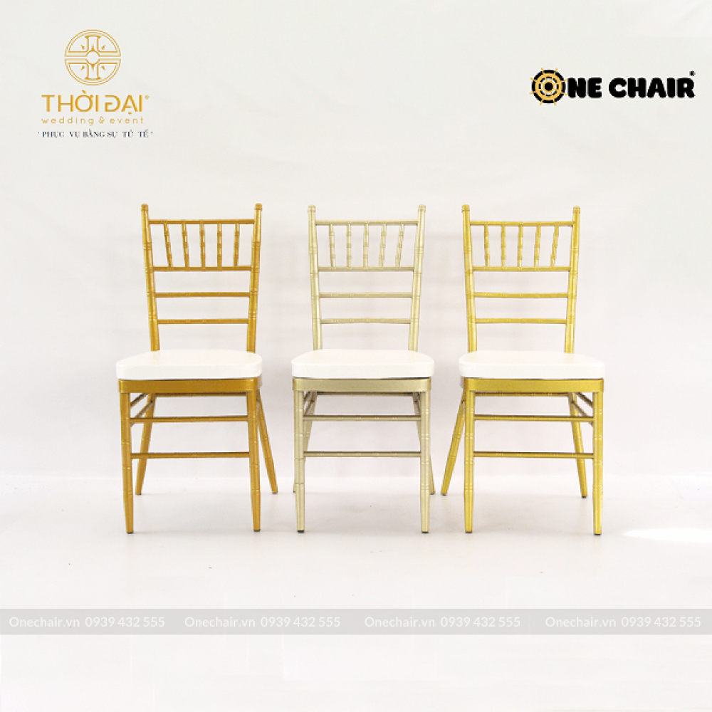 Cho thuê ghế chiavari tiffany sắt sơn tĩnh điện sự kiện tiệc cưới ngoài trời nhanh ở quận 8, HCM.