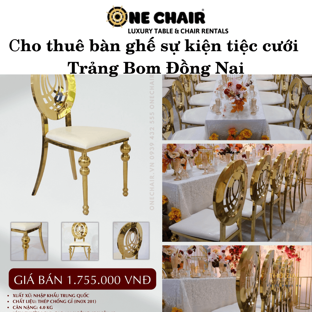 Cho thuê bàn ghế sự kiện tiệc cưới Trảng Bom Đồng Nai