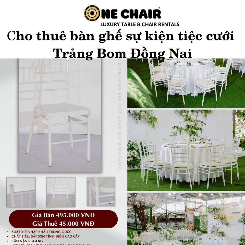 Cho thuê bàn ghế sự kiện tiệc cưới Trảng Bom Đồng Nai