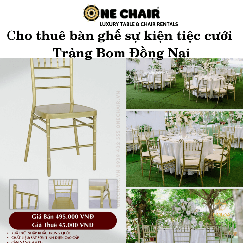 Cho thuê bàn ghế sự kiện tiệc cưới Trảng Bom Đồng Nai