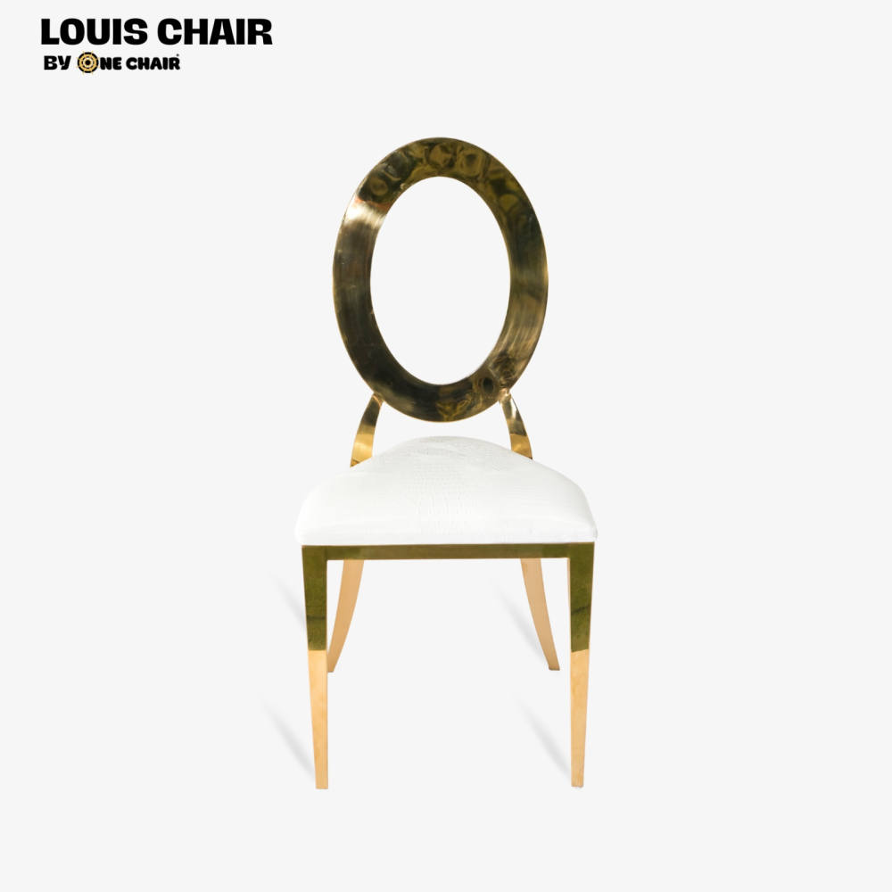 Louis OVal Chair: Ghế Sự Kiện Tiệc Cưới Mạ Vàng Sang Trọng